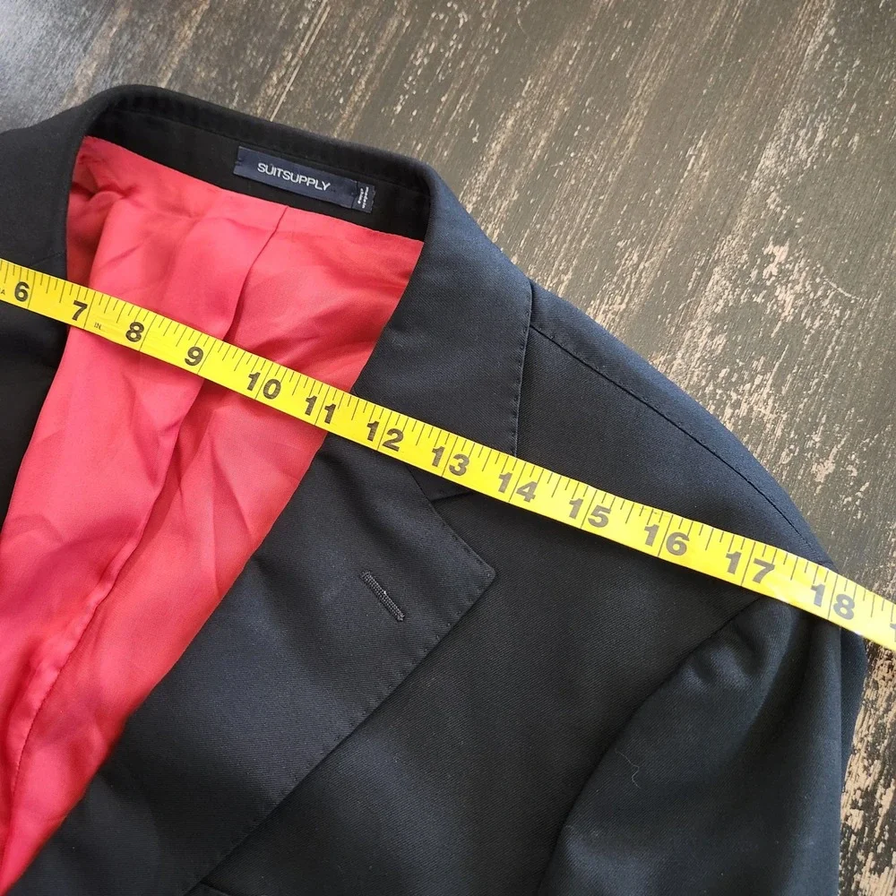 Suitsupply Sienna Blazer Black Vitale Barberis Canonico Super 150s Wool Mens 42S